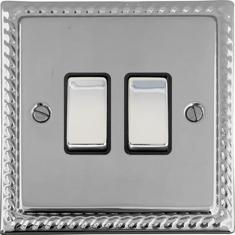 Georgian Polished Chrome 2 Gang Switch
