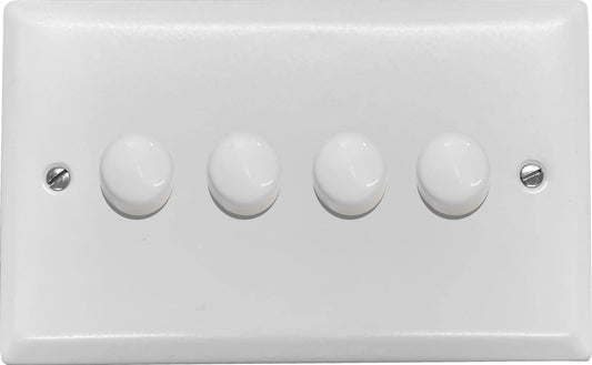 Spectrum Flat White 4 Gang LED Dimmer