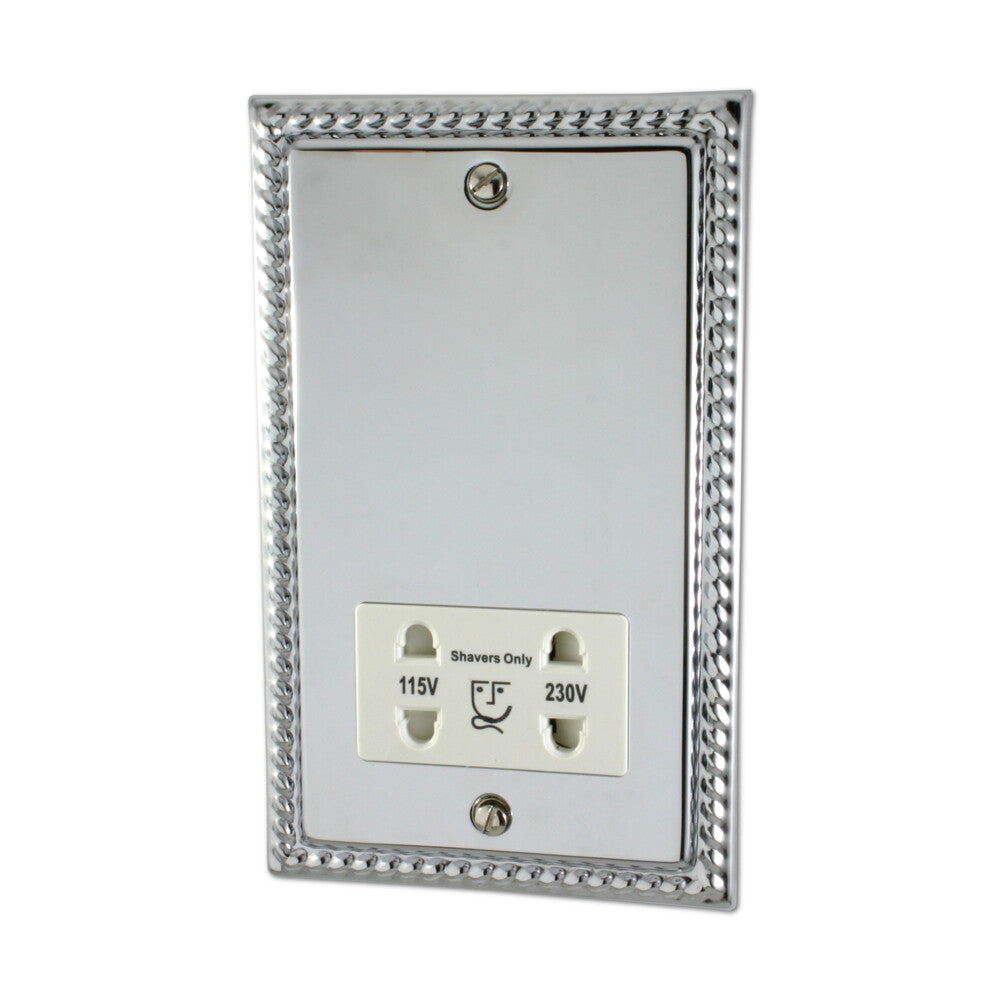 Georgian Polished Chrome Shaver Socket