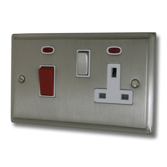 Deco Satin Nickel 45 Amp Switch & Socket