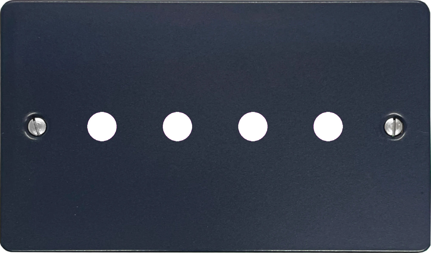 Flat Blue 4 Gang Grid Toggle Plate