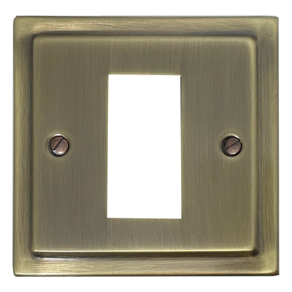 Victorian Light Antique Brass 1 Gang 1 Mod Plate & Frame
