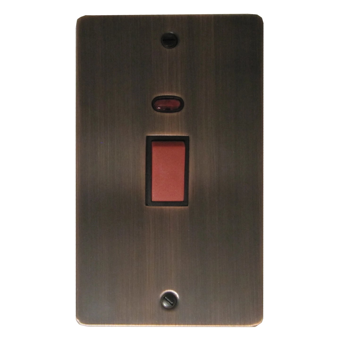 Flat Antique Copper 45 Amp Switch & Neon V/Plate