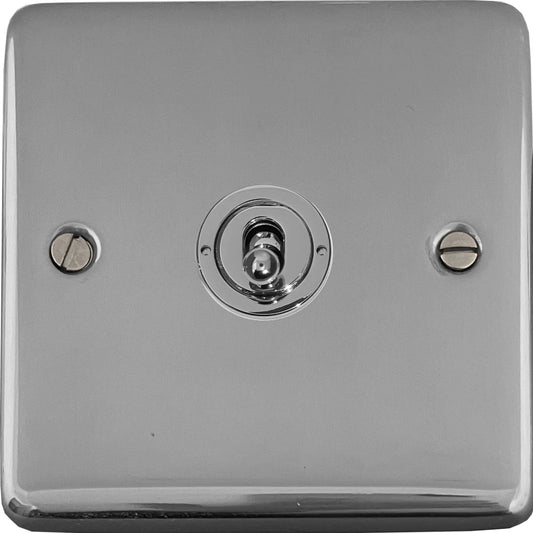 Contour Polished Chrome 1 Gang Toggle Switch