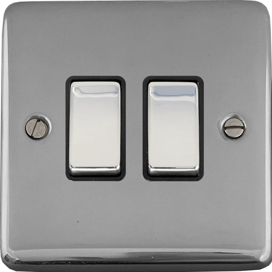 Contour Polished Chrome 2 Gang Switch