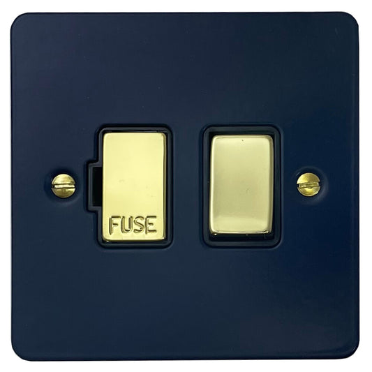 Flat Blue Switched Fuse Spur (Polished Brass Switch/Black Insert)
