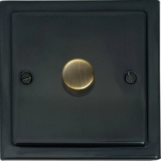 Victorian Black Bronze 1 Gang LED Dimmer