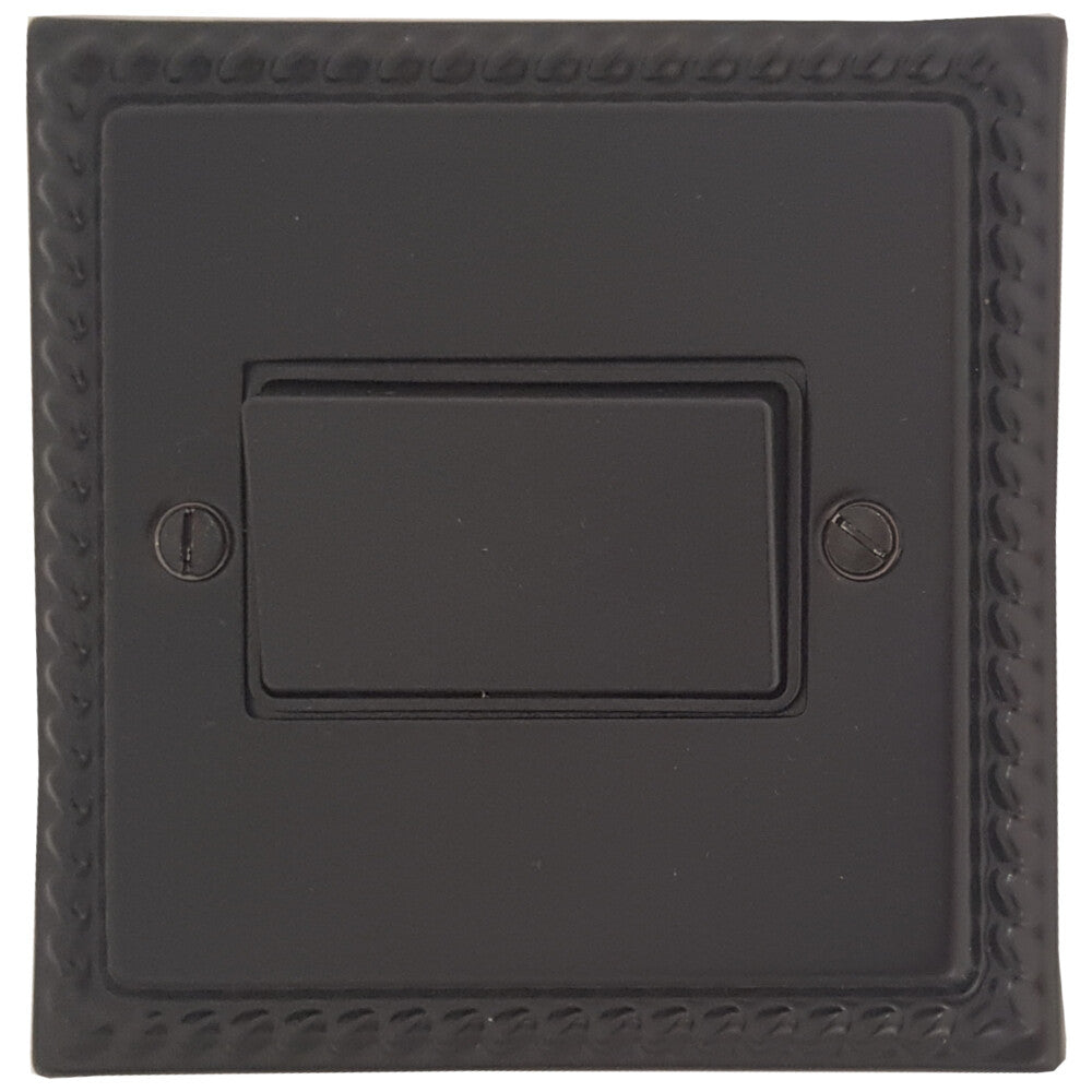 Georgian Flat Black Fan Isolator (Black Switch)