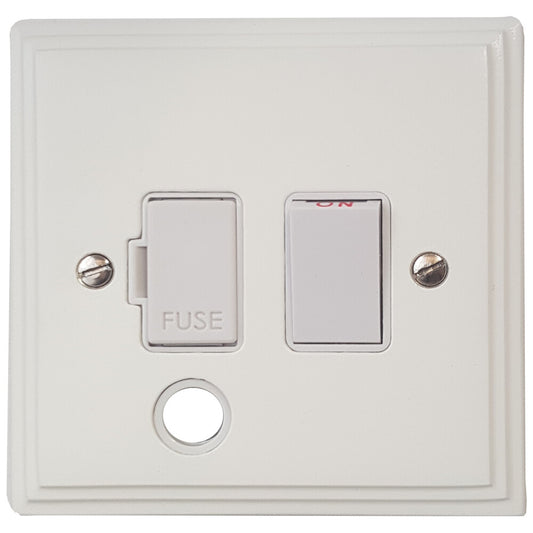 Victorian Flat White Switch Fused Spur & F/Out