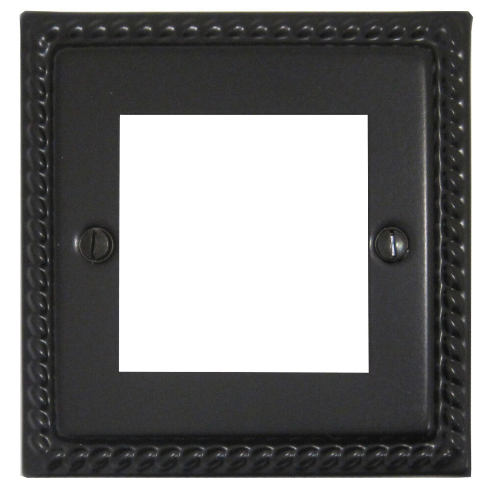 Georgian Flat Black 1 Gang 2 Module Data Plate