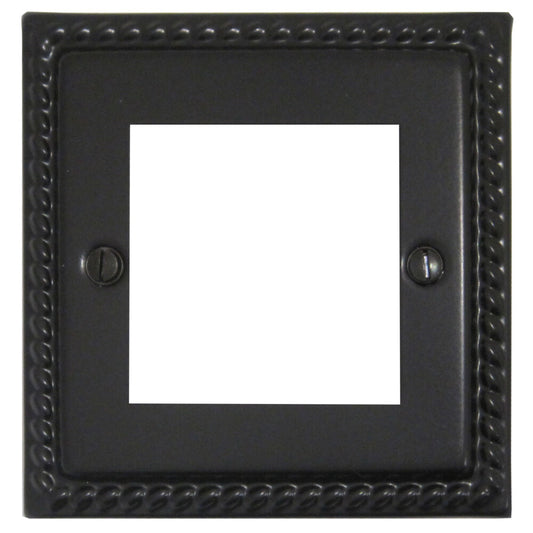 Georgian Flat Black 1 Gang 2 Module Data Plate