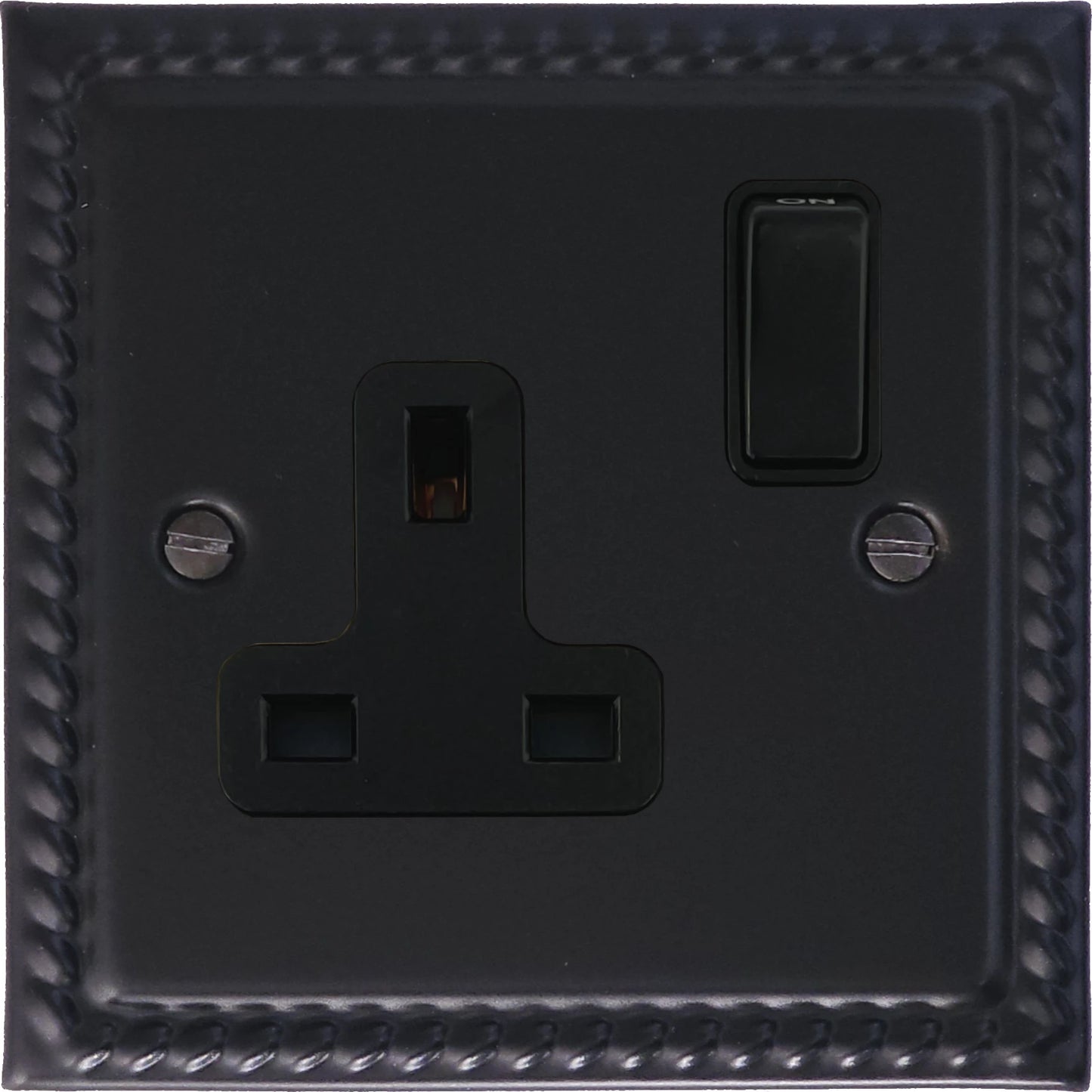 Georgian Flat Black 1 Gang Socket
