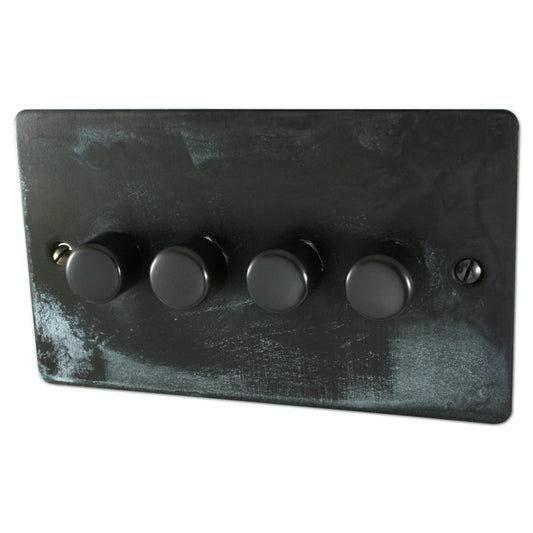 Flat Verdigris 4 Gang LED Dimmer
