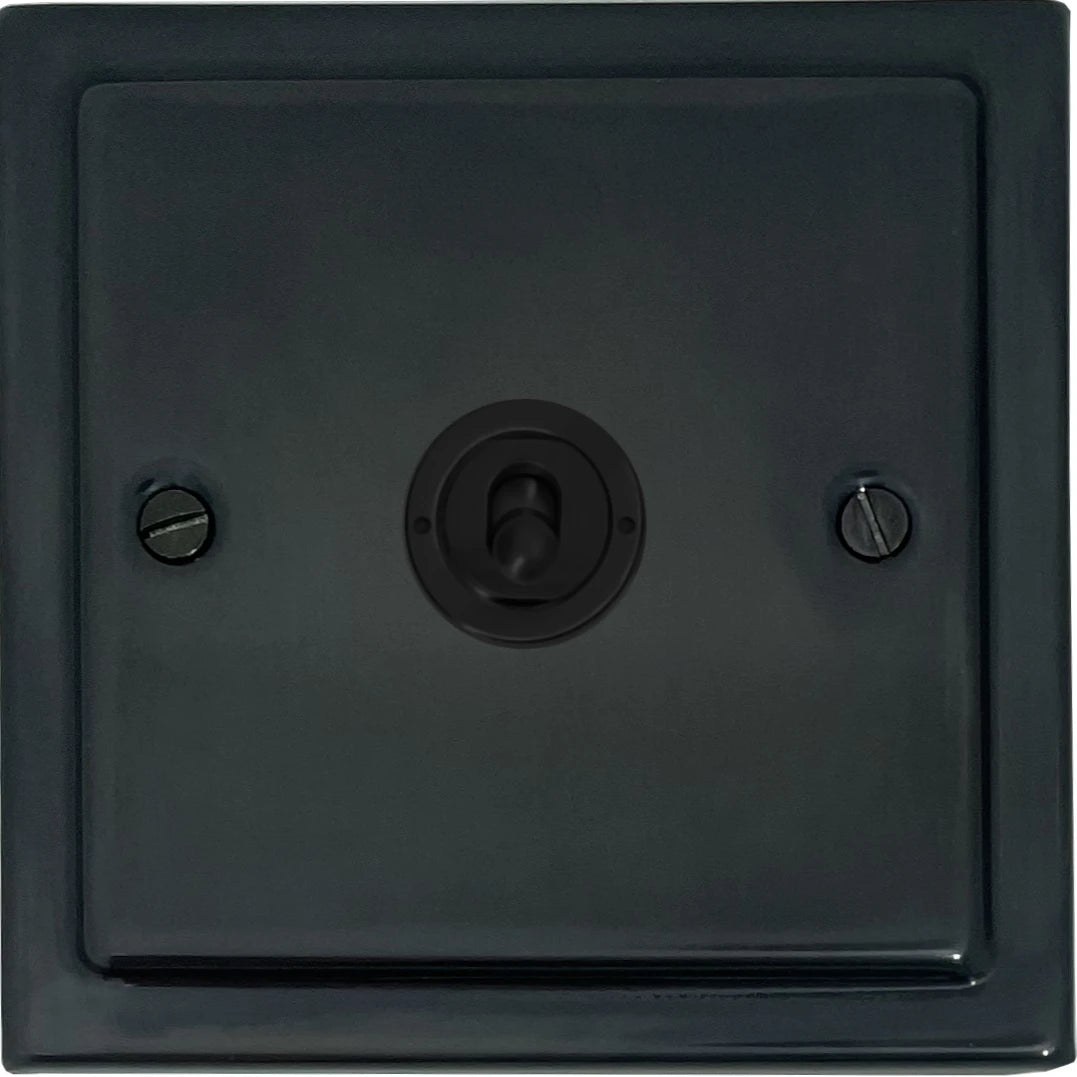 Victorian Black Bronze 1 Gang Toggle (Flat Black Toggle)