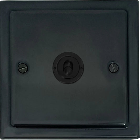 Victorian Black Bronze 1 Gang Toggle (Flat Black Toggle)
