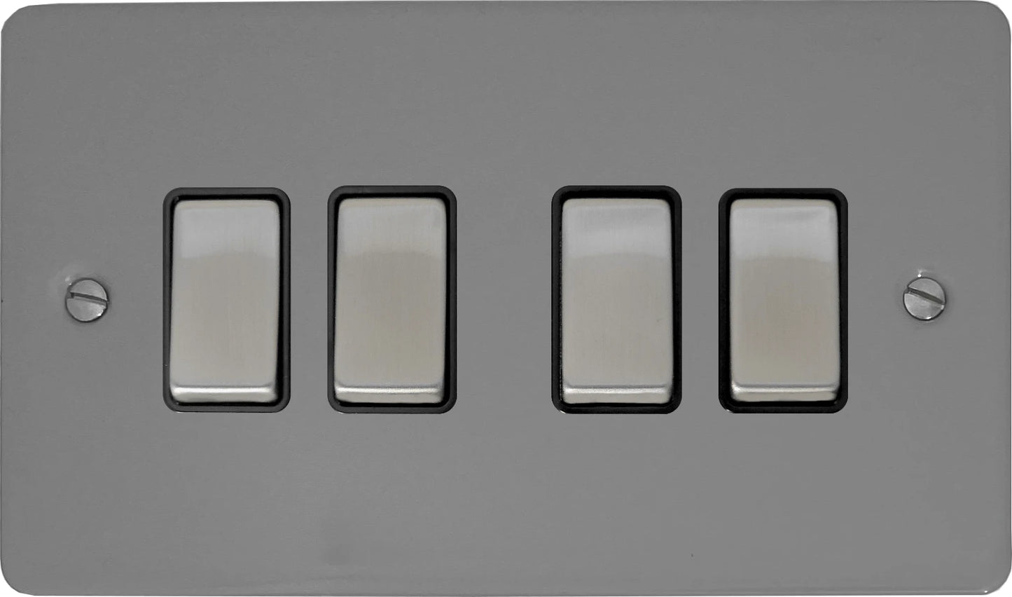 Flat Light Grey 4 Gang 2 Way Switch