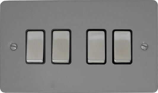 Flat Light Grey 4 Gang 2 Way Switch