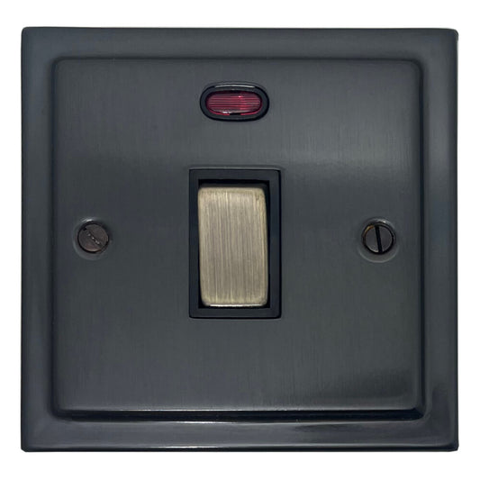 Victorian Black Bronze 20A Dp Switch with Neon