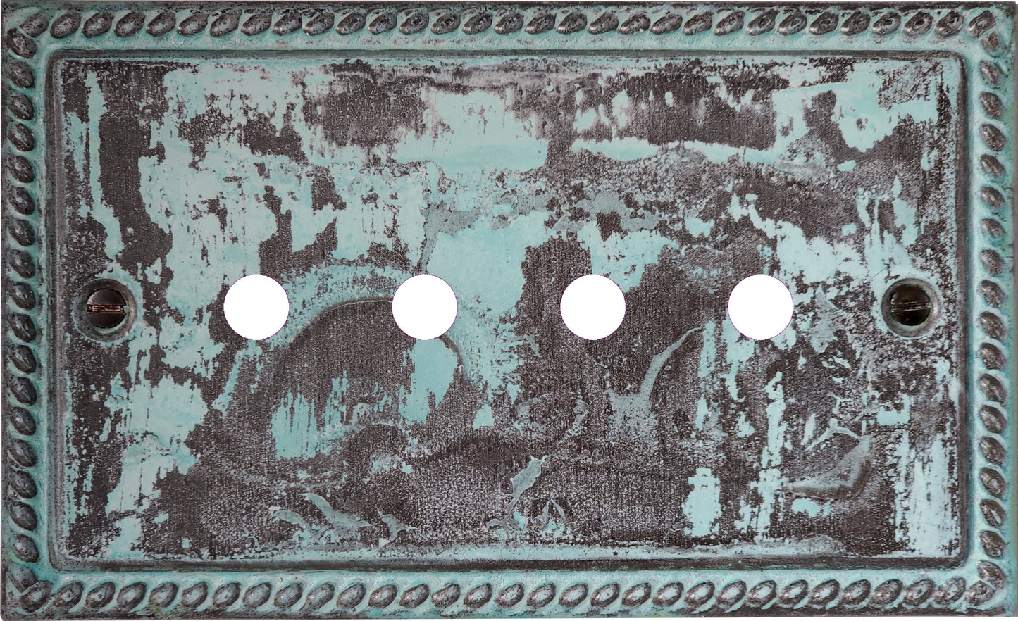 Georgian Verdigris 4 Gang Grid Toggle Plate