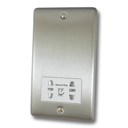 Contour Brushed Steel Shaver Socket
