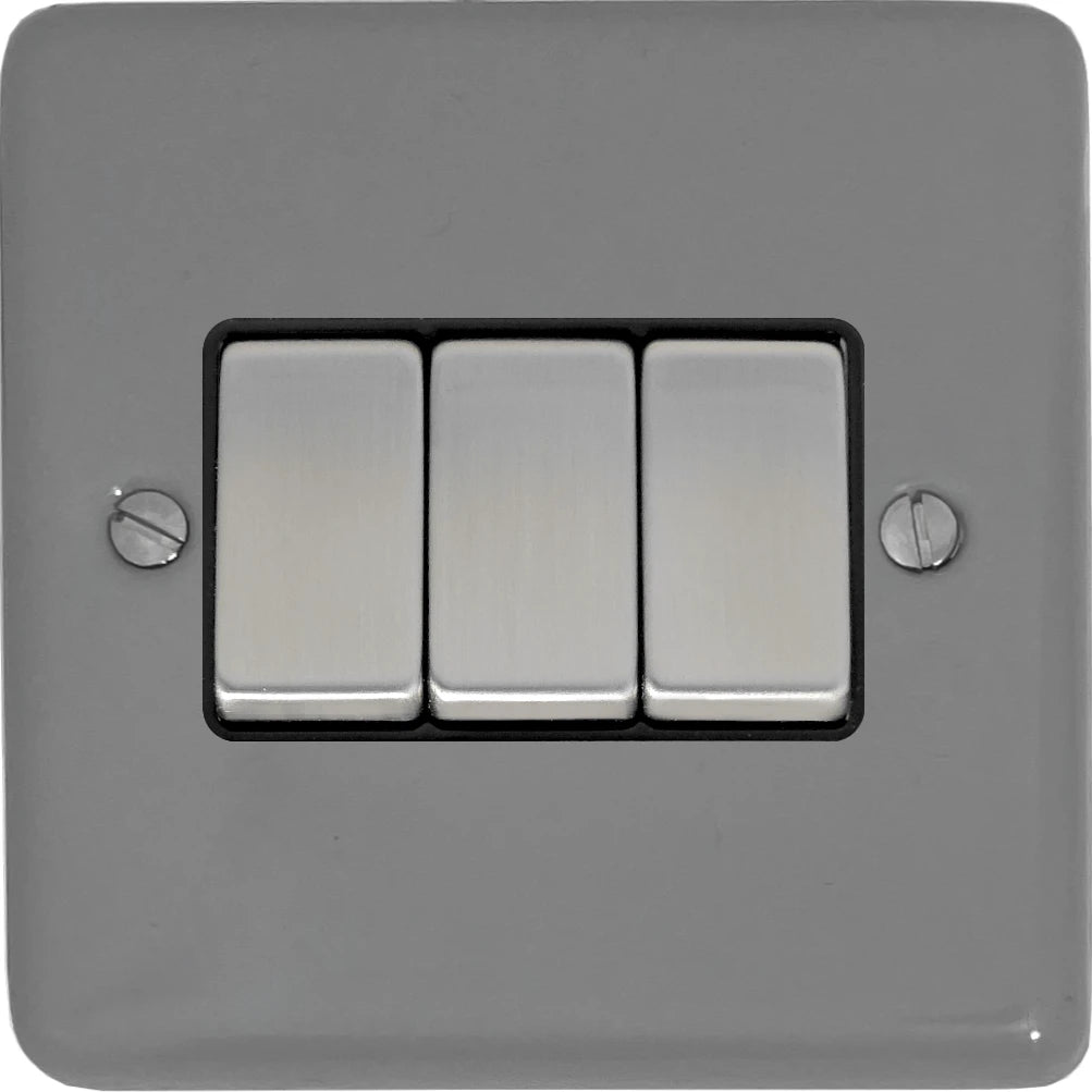 Contour Light Grey 3 Gang 2 Way Switch