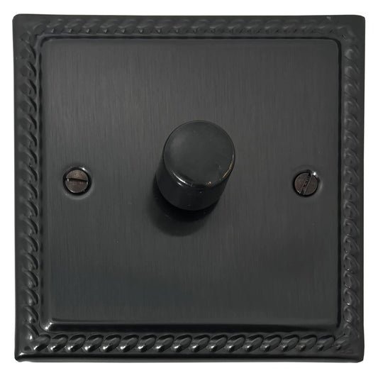 Georgian Black Bronze 1 Gang LED Dimmer (Black Bronze Cap)