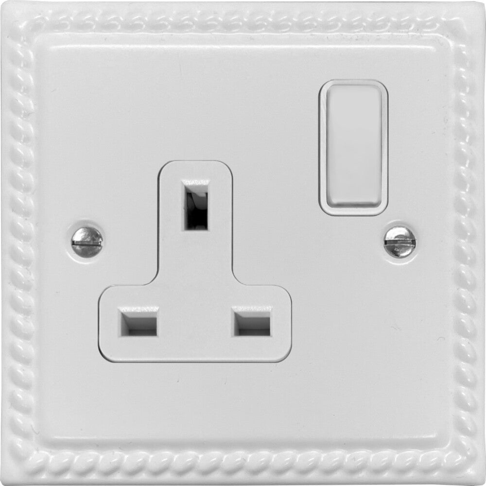 Georgian Flat White 1 Gang Socket