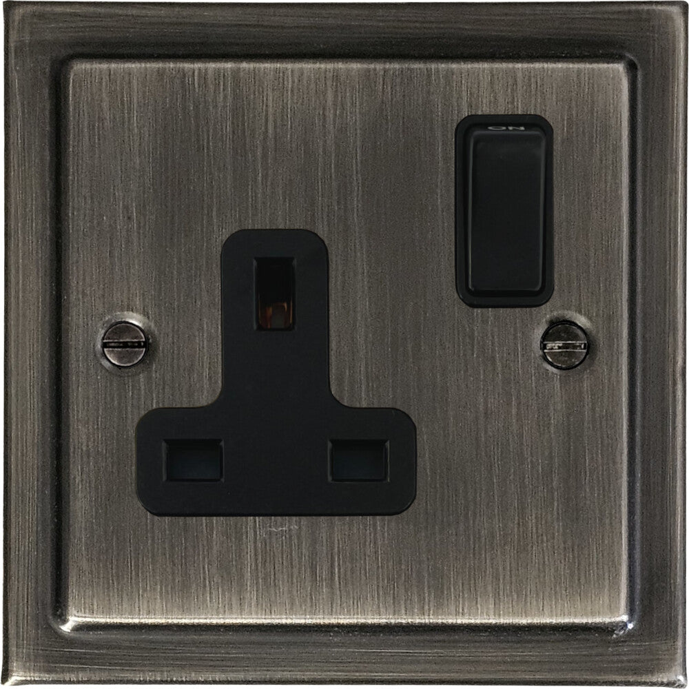 Victorian Antique Nickel 1 Gang Socket