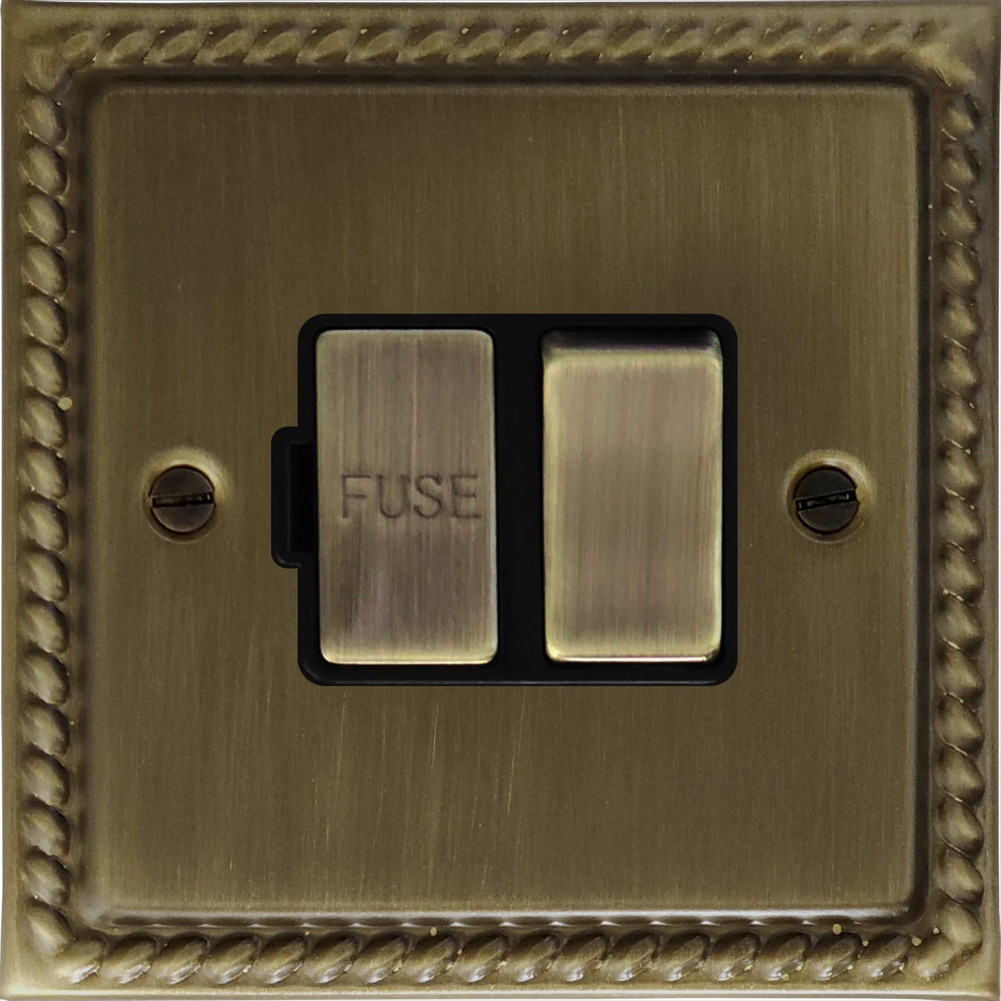 Georgian Antique Brass Switch Fused Spur (Brass Switches)