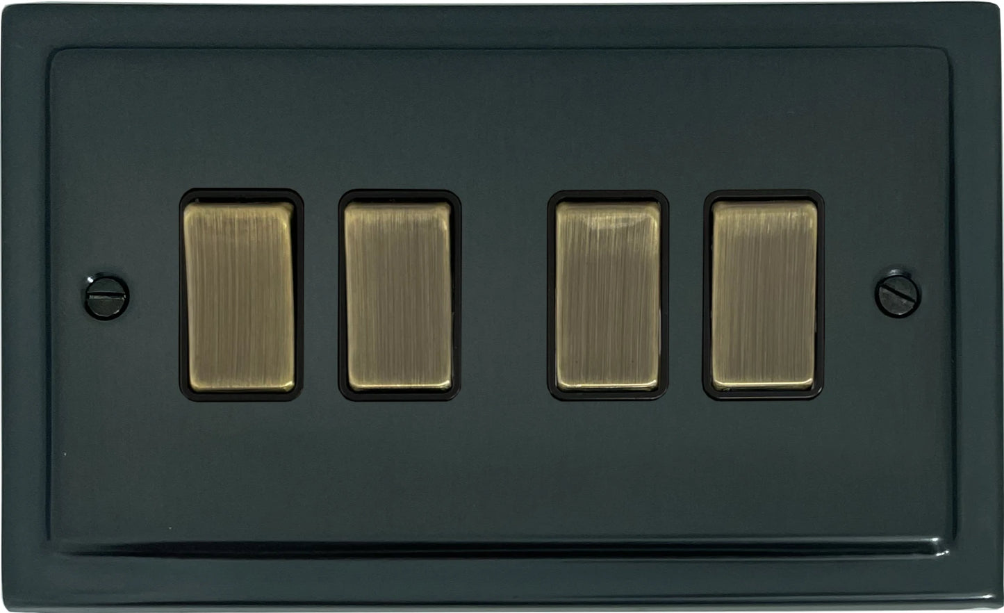Victorian Black Bronze 4 Gang Switch