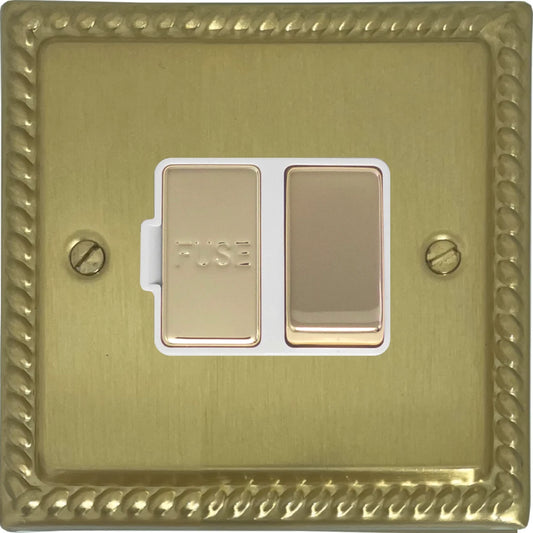 Georgian Satin Brass Switch Fused Spur
