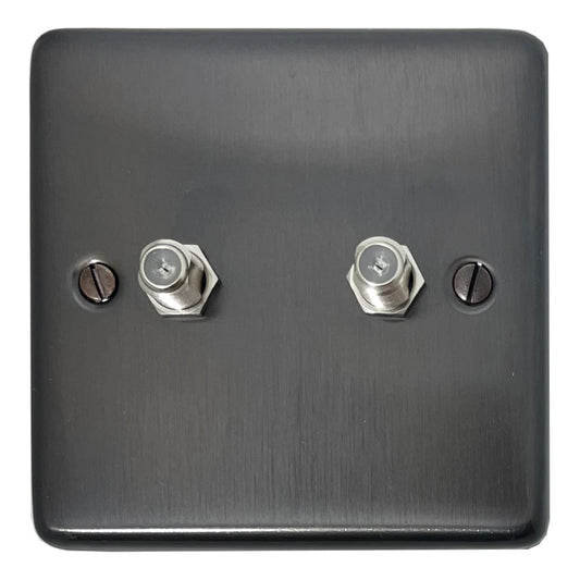 Contour Black Bronze 2 Gang Sat Point