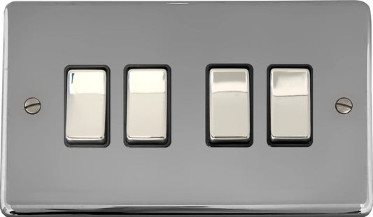 Contour Polished Chrome 4 Gang 2 Way Switch