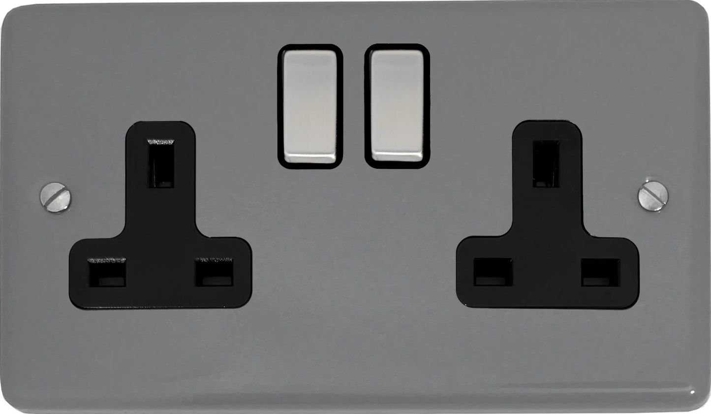Contour  Light Grey  2 Gang Socket