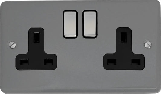 Contour  Light Grey  2 Gang Socket