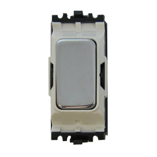 1 Gang 2 Way Grid Switch Module-Chrome Switch/White Trim