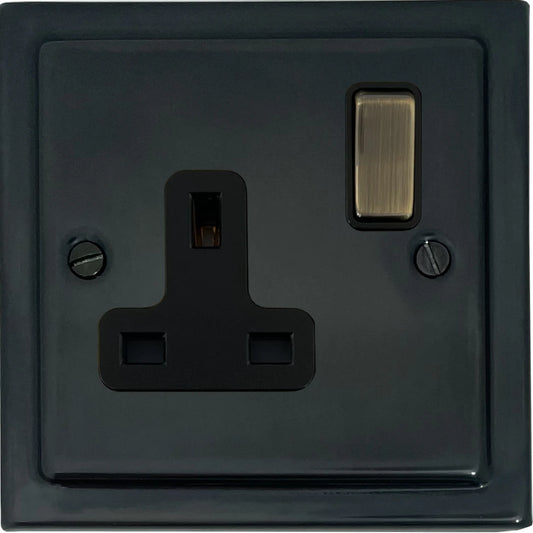 Victorian Black Bronze 1 Gang Socket