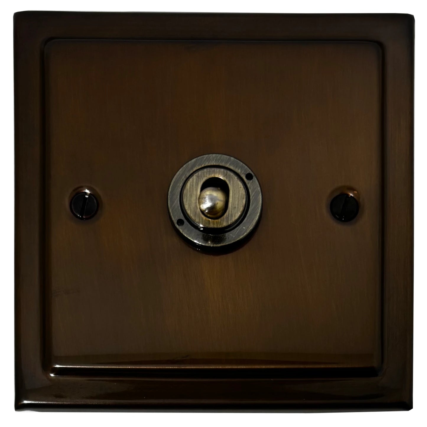 Victorian Medium Bronze 1 Gang Grid Toggle Plate (Plate Only)