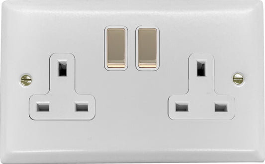 Spectrum  Flat White  2 Gang Socket