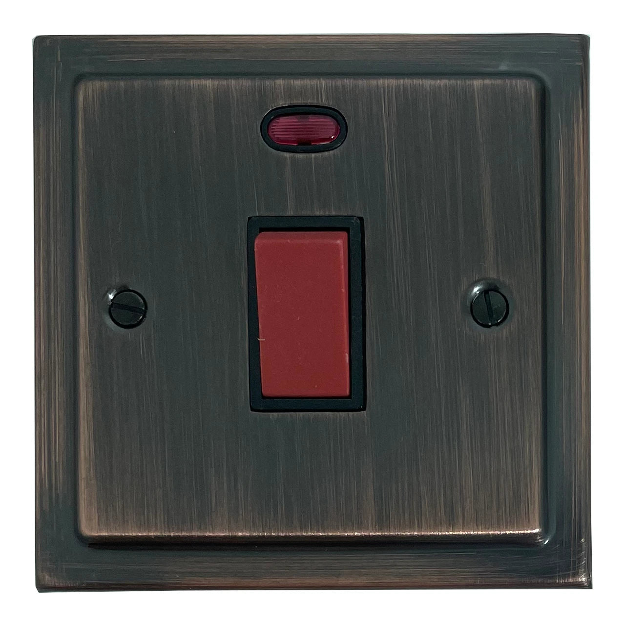 Victorian Antique Copper 45 Amp Switch & Neon S/Plate
