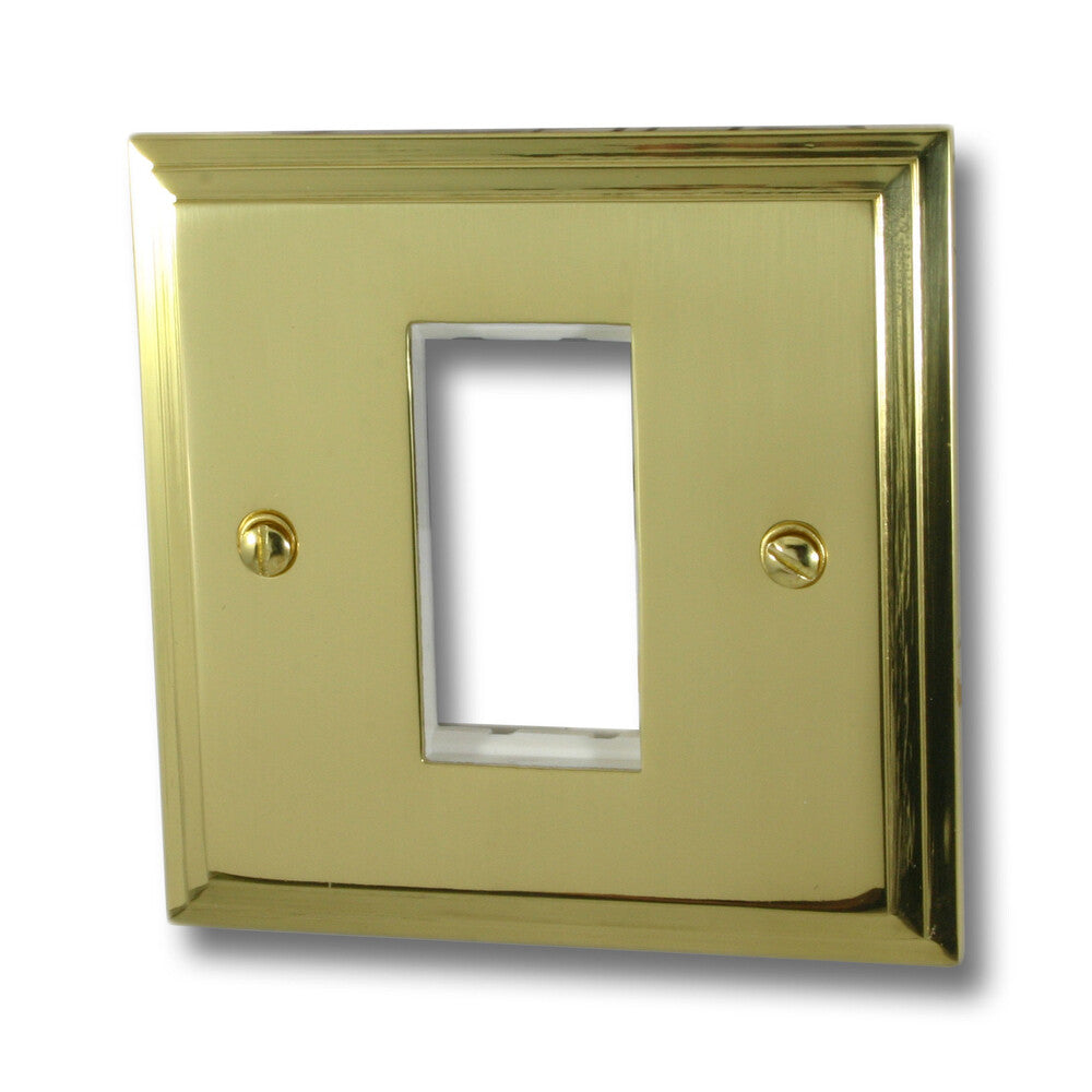 Victorian Polished Brass 1 Gang 1 Module Plate