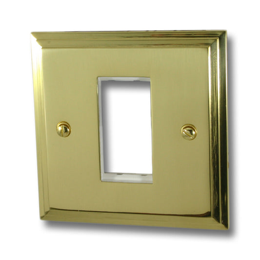 Victorian Polished Brass 1 Gang 1 Module Plate