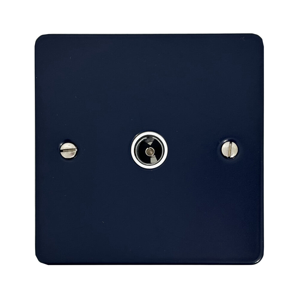 Flat Blue 1 Gang Coax Point (White Insert)