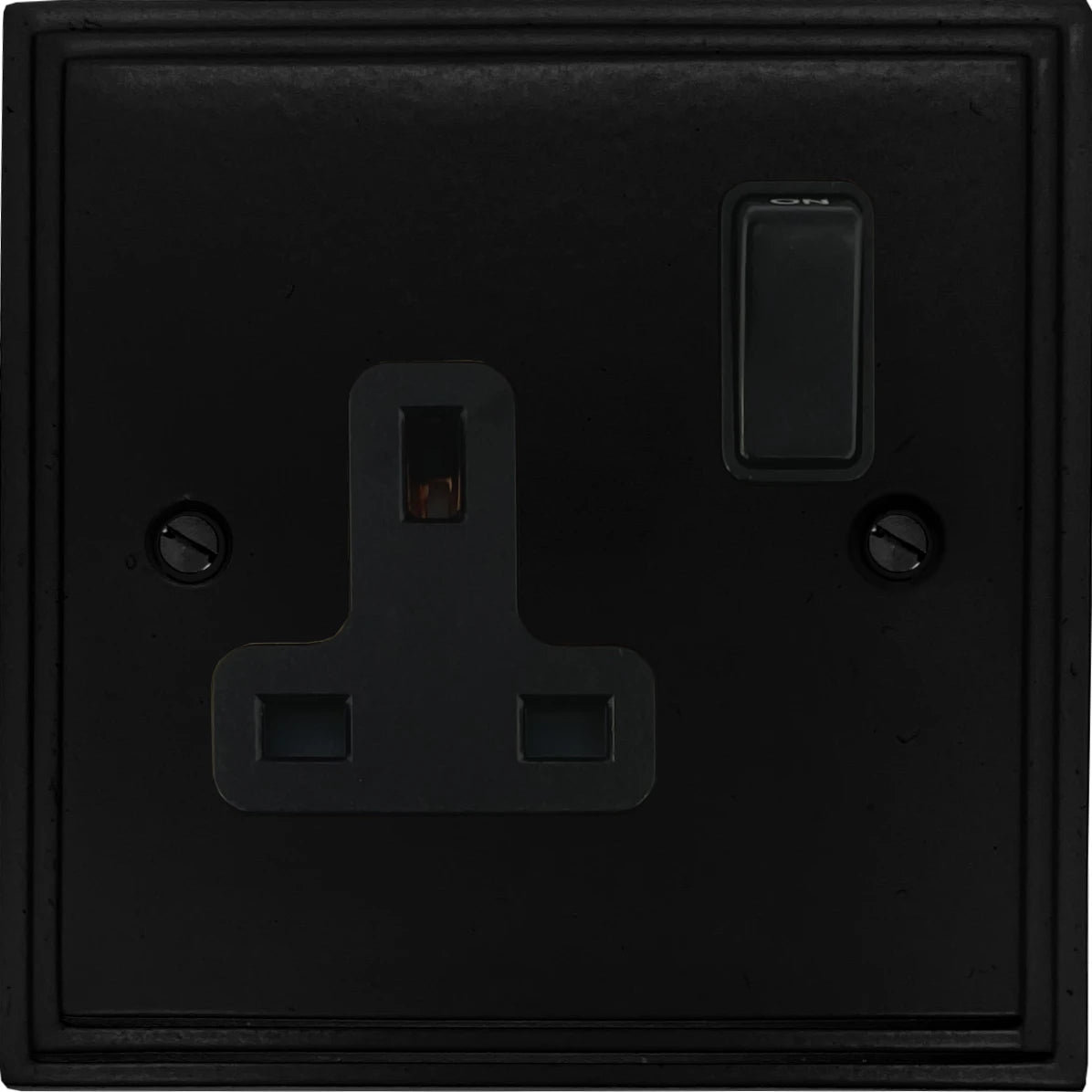 Victorian Flat Black 1 Gang Switched Socket