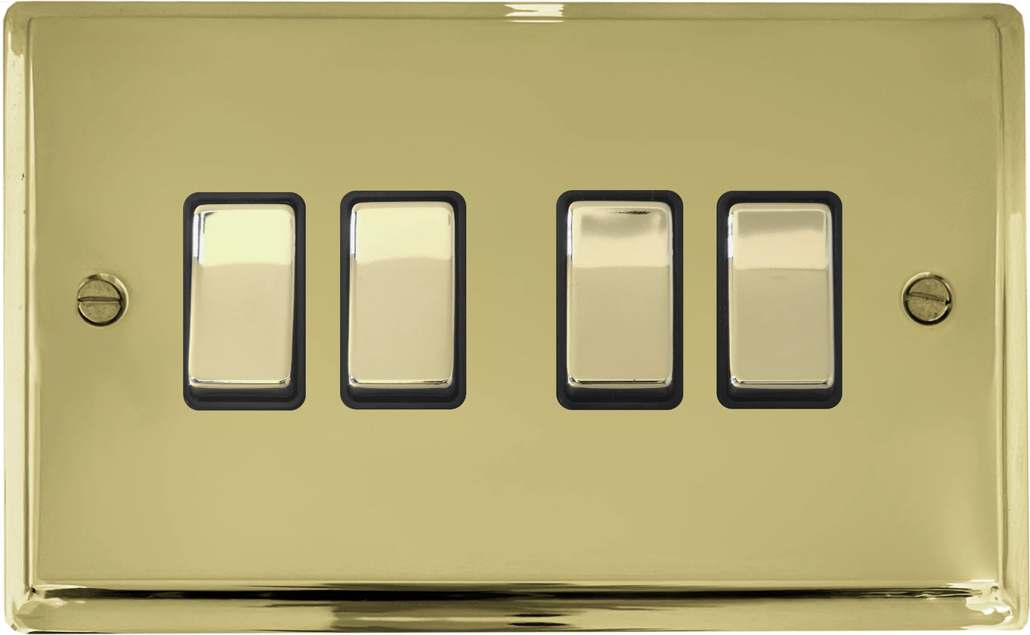 Deco Polished Brass 4 Gang 2 Way Switch