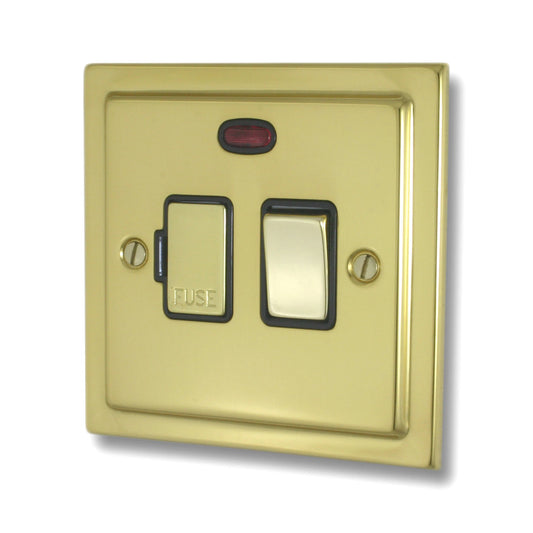 Victorian Unlacquered Brass Swt. Fused Spur & Neon - Victorian Cast range electrical spur