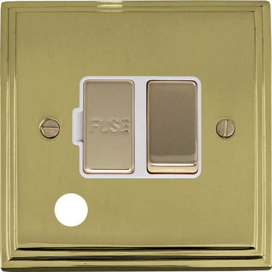 Victorian Polished Brass Switch Fused Spur & F/Out