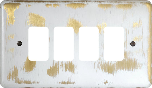 Contour Dover Bronze 4 Gang Grid Plate