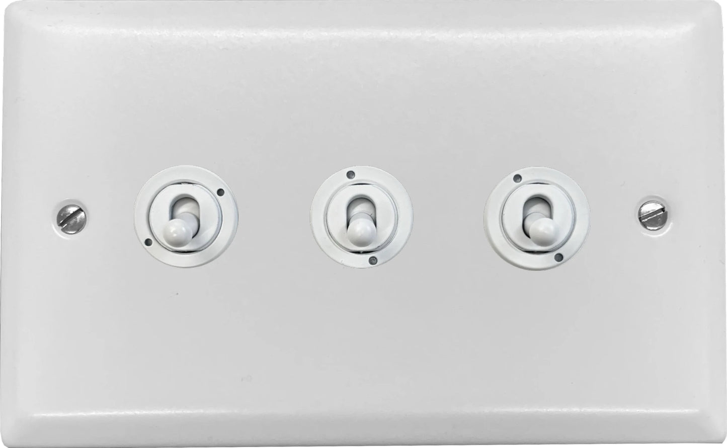 Spectrum Flat White 3 Gang Toggle (White Toggle)
