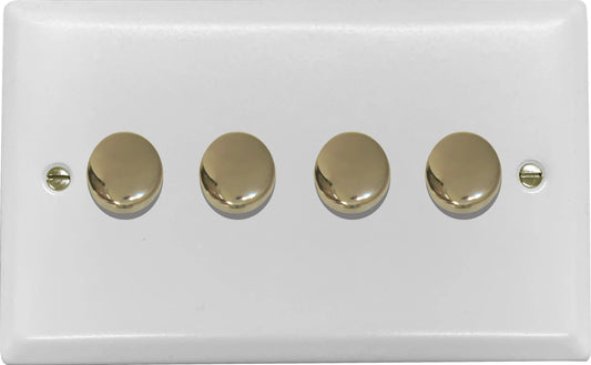 Spectrum Flat White 4 Gang LED Dimmer